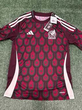 Adidas Mexico 2024 Home Jersey Youth Large Maroon Green